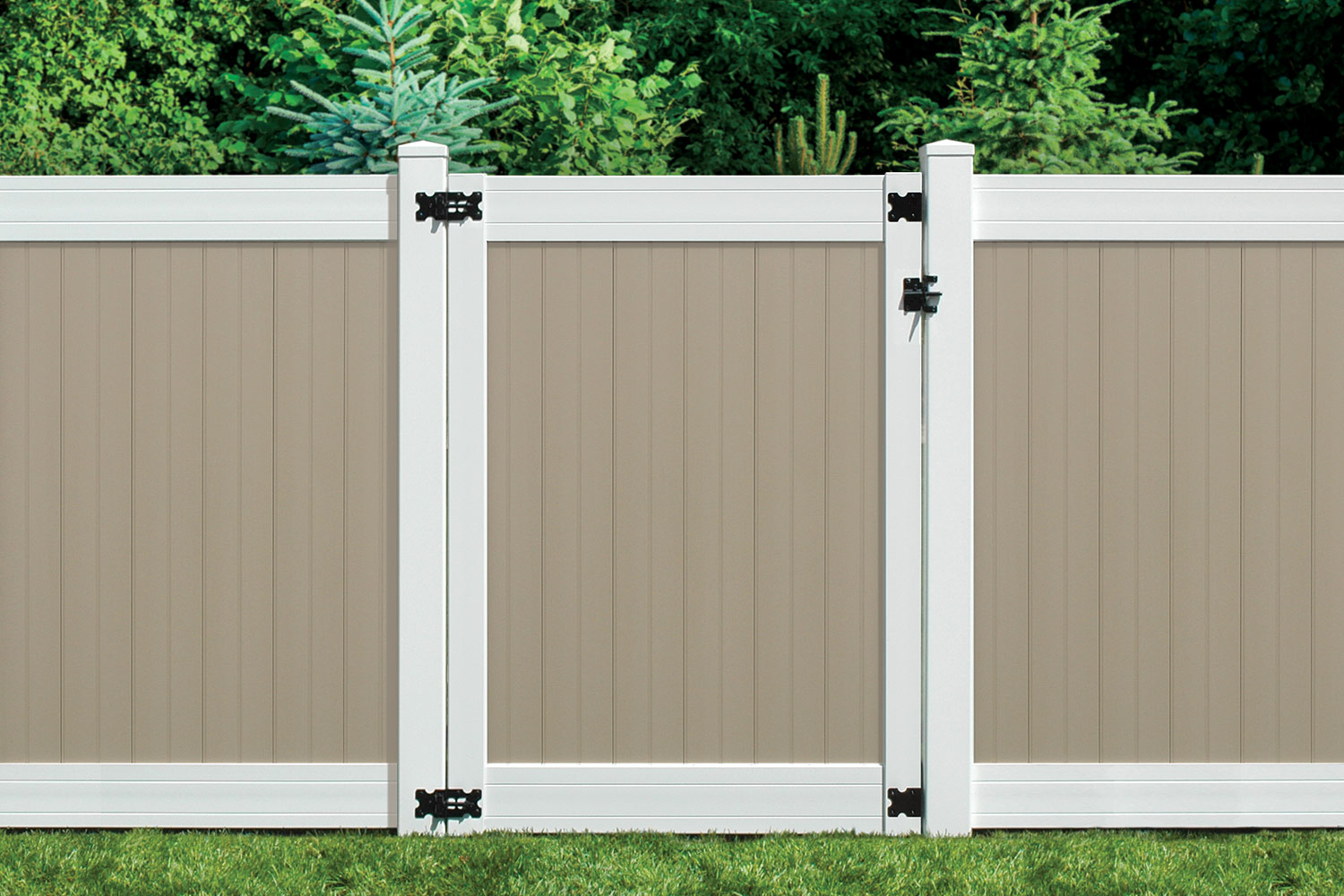 Sixth Avenue Building Products Wexford Privacy Gate-Tan-White