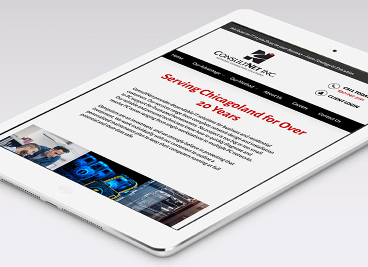 Gary Cole Design - ConsultNet Inc Website iPad